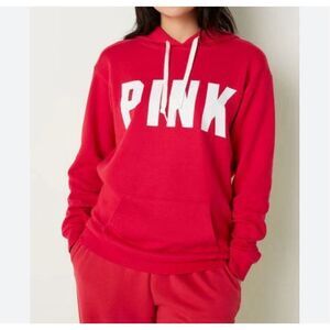 Pink By VS Everyday Lounge Campus Pullover Fleece Hoodie Sweatshirt - Women’s S